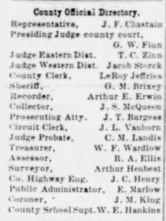 Barry County Officials Newsclipping 1916